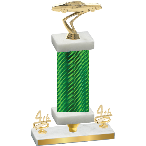 Premium Single Green Carbon Fiber Fourth Place Cars Trophy