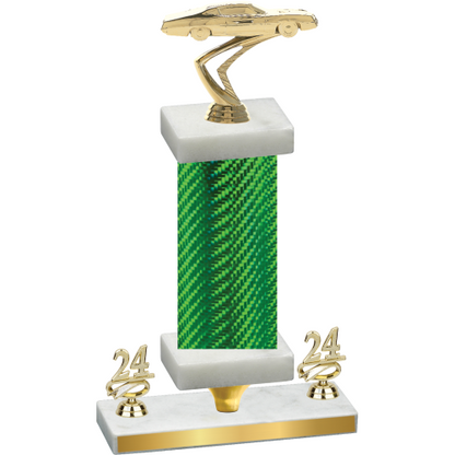 Premium Single Green Carbon Fiber Year Cars Trophy