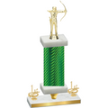 Premium Single Green Carbon Fiber First Place Archery Trophy