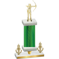 Premium Single Green Carbon Fiber Victory Archery Trophy