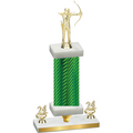 Premium Single Green Carbon Fiber Year Archery Trophy