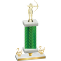 Premium Single Green Carbon Fiber Second Place Archery Trophy