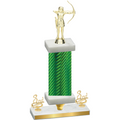 Premium Single Green Carbon Fiber Third Place Archery Trophy
