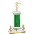 Premium Single Green Carbon Fiber Victory Archery Trophy