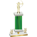 Premium Single Green Carbon Fiber Year Archery Trophy