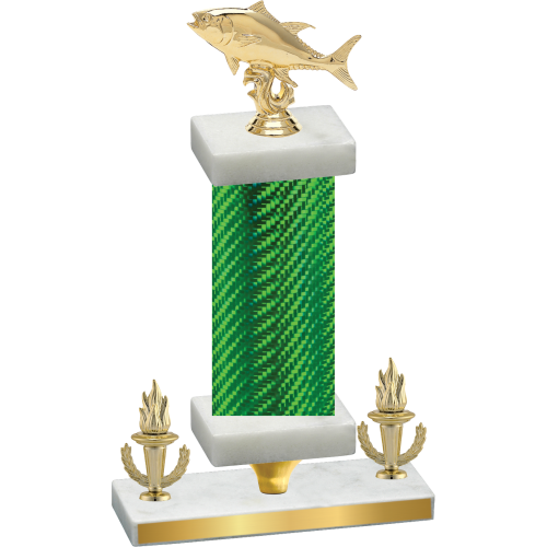Premium Single Green Carbon Fiber Victory Fishing Trophy