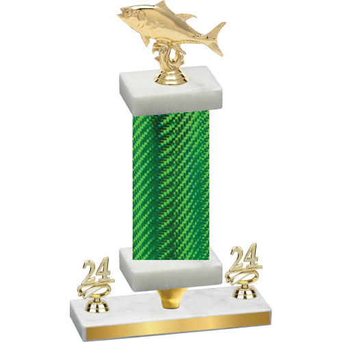 Premium Single Green Carbon Fiber Year Fishing Trophy