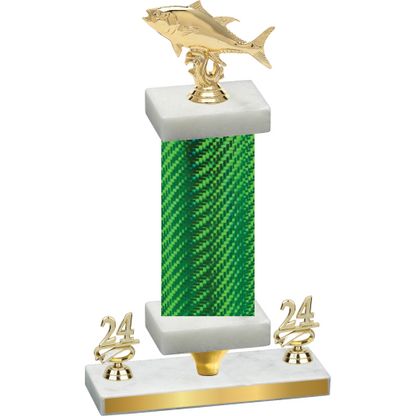 Premium Single Green Carbon Fiber Year Fishing Trophy