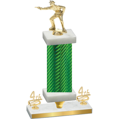 Premium Single Green Carbon Fiber Fourth Place Shooter Trophy