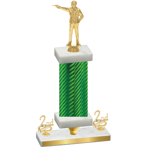 Premium Single Green Carbon Fiber Second Place Shooter Trophy