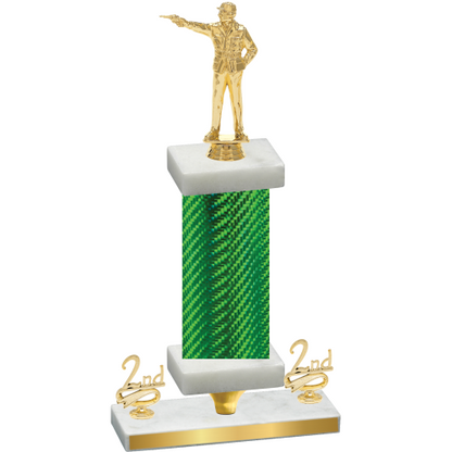 Premium Single Green Carbon Fiber Second Place Shooter Trophy