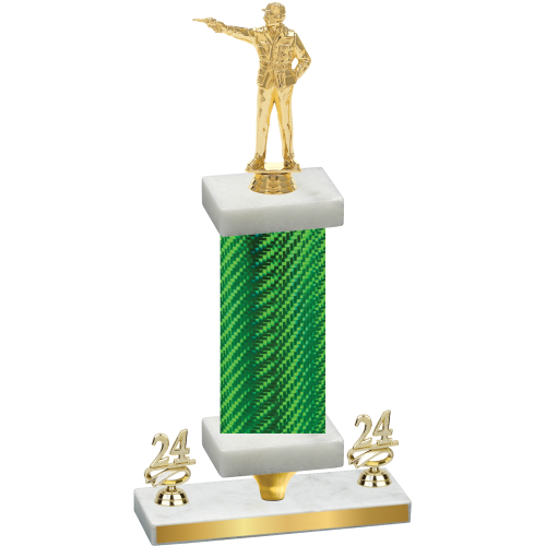 Premium Single Green Carbon Fiber Year Shooter Trophy