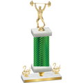 Premium Single Green Carbon Fiber Second Place Weights Trophy