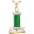 Premium Single Green Carbon Fiber Third Place Weights Trophy