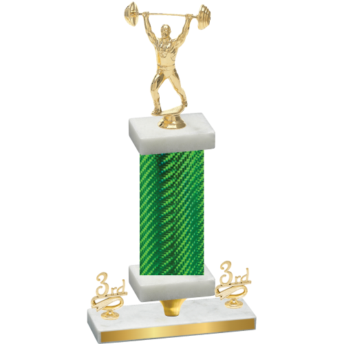 Premium Single Green Carbon Fiber Third Place Weights Trophy