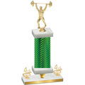 Premium Single Green Carbon Fiber Fourth Place Weights Trophy