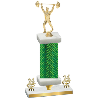 Premium Single Green Carbon Fiber Year Weights Trophy