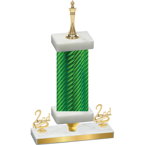 Premium Single Green Carbon Fiber Second Place Chess Trophy