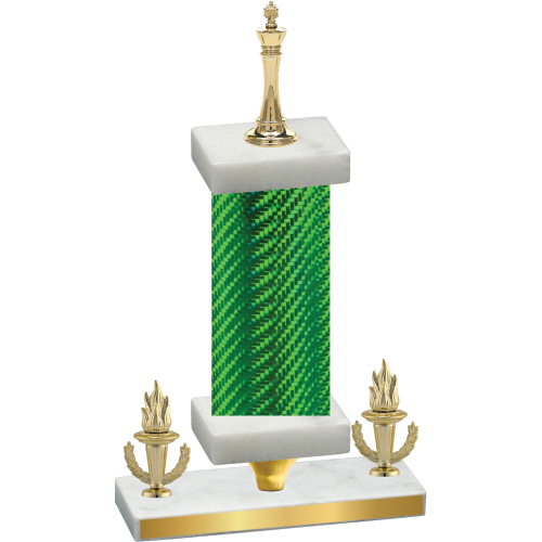 Premium Single Green Carbon Fiber Victory Chess Trophy