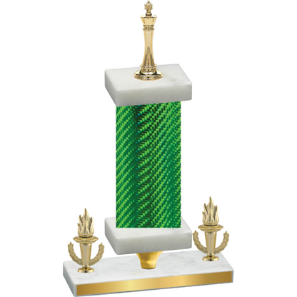 Premium Single Green Carbon Fiber Victory Chess Trophy