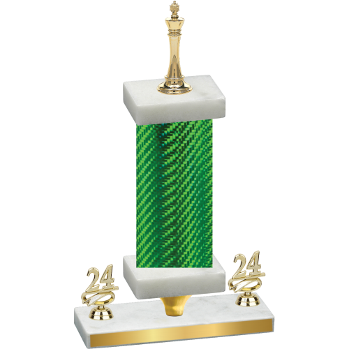 Premium Single Green Carbon Fiber Year Chess Trophy