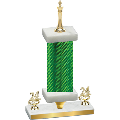 Premium Single Green Carbon Fiber Year Chess Trophy