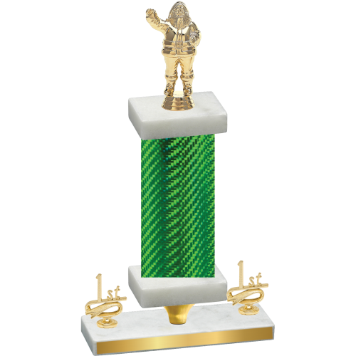Premium Single Green Carbon Fiber First Place Holiday Trophy
