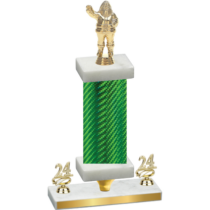 Premium Single Green Carbon Fiber Year Holiday Trophy