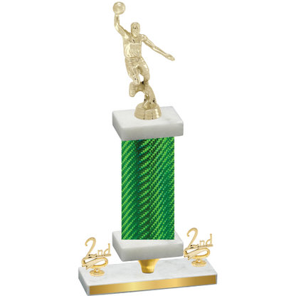 Premium Single Green Carbon Fiber Second Place Basketball Trophy