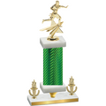 Premium Single Green Carbon Fiber Victory Flag Football Trophy