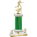 Premium Single Green Carbon Fiber Year Flag Football Trophy