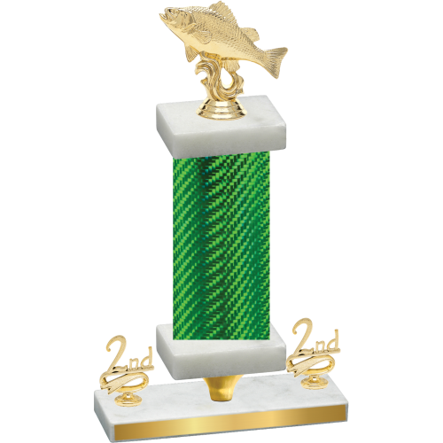 Premium Single Green Carbon Fiber Second Place Fishing Trophy