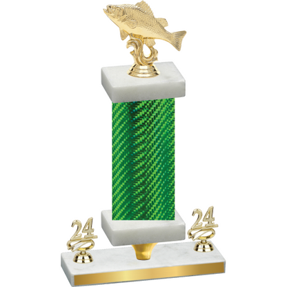 Premium Single Green Carbon Fiber Year Fishing Trophy