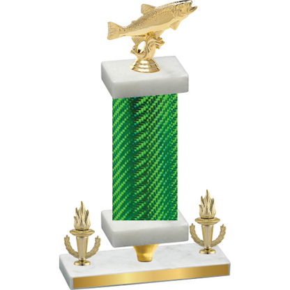 Premium Single Green Carbon Fiber Victory Fishing Trophy