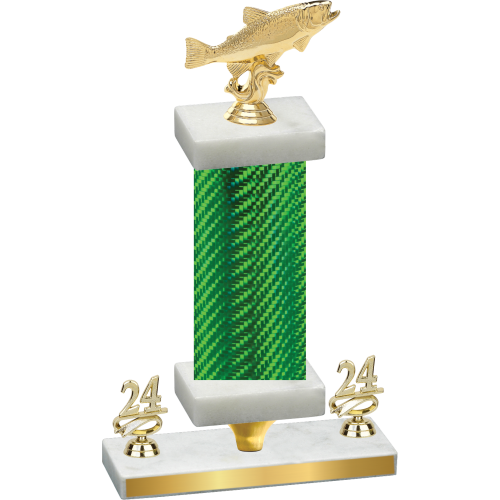 Premium Single Green Carbon Fiber Year Fishing Trophy