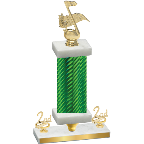 Premium Single Green Carbon Fiber Second Place Music Trophy