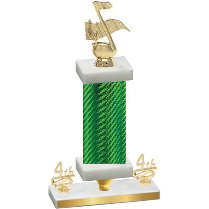 Premium Single Green Carbon Fiber Fourth Place Music Trophy