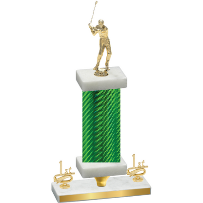 Premium Single Green Carbon Fiber First Place Golf Trophy