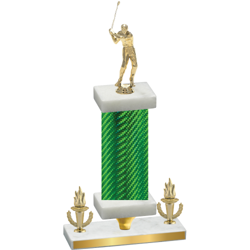 Premium Single Green Carbon Fiber Victory Golf Trophy