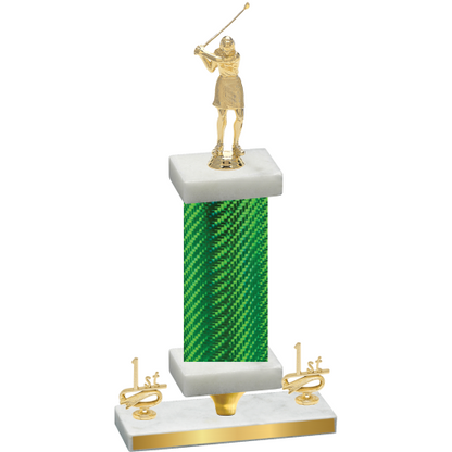 Premium Single Green Carbon Fiber First Place Golf Trophy