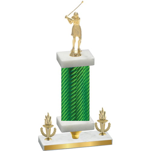 Premium Single Green Carbon Fiber Victory Golf Trophy