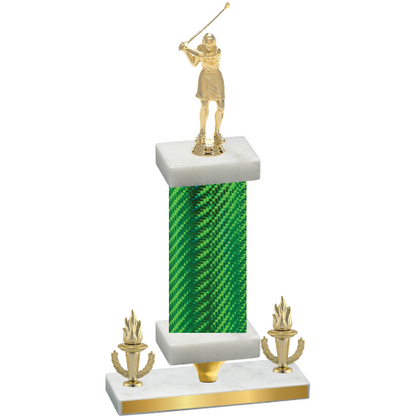 Premium Single Green Carbon Fiber Victory Golf Trophy