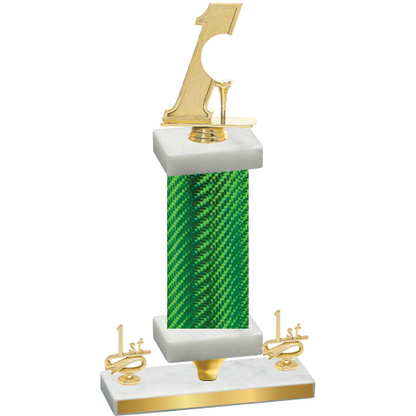 Premium Single Green Carbon Fiber First Place Golf Trophy