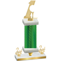 Premium Single Green Carbon Fiber Second Place Golf Trophy