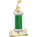 Premium Single Green Carbon Fiber Third Place Golf Trophy