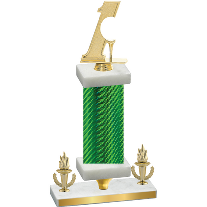 Premium Single Green Carbon Fiber Victory Golf Trophy