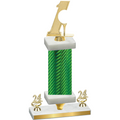 Premium Single Green Carbon Fiber Year Golf Trophy