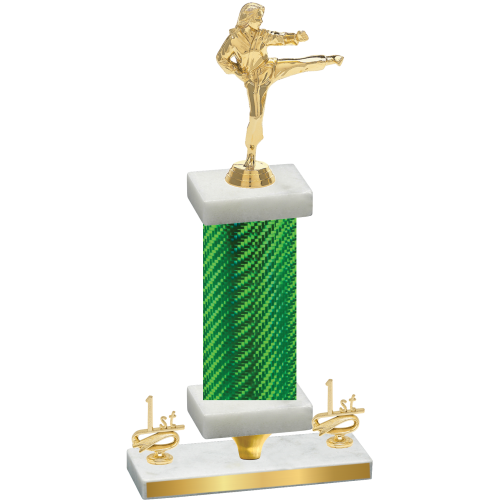 Premium Single Green Carbon Fiber First Place Karate Trophy