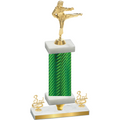 Premium Single Green Carbon Fiber Third Place Karate Trophy