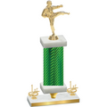 Premium Single Green Carbon Fiber First Place Karate Trophy